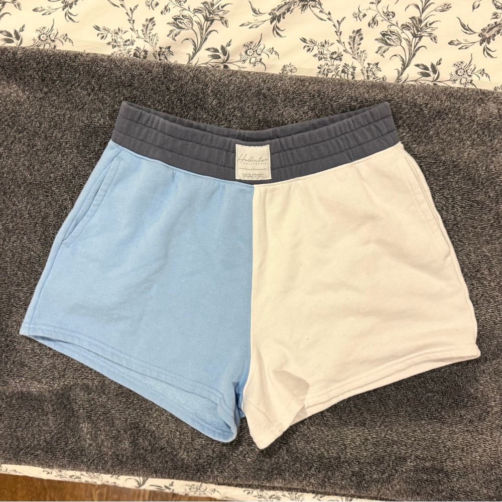 Hollister Blue and White Cozy Shorts